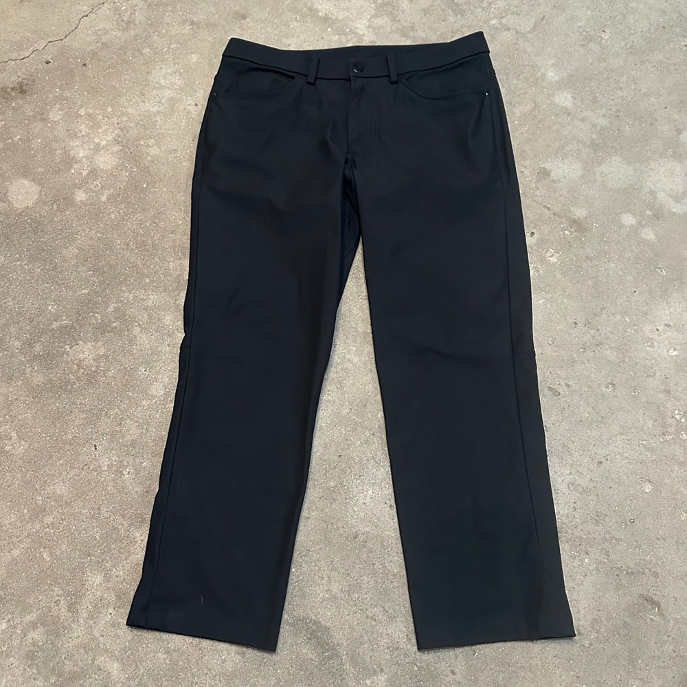 Lululemon Commission ABC Pant Slim Men 33 Black Warpstreme Five Pocket Trousers